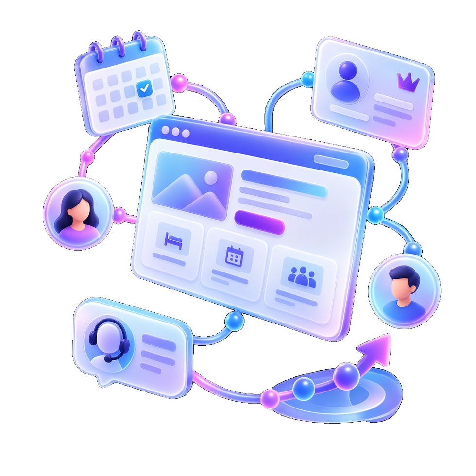 A customer journey linking booking, support, and membership touchpoints