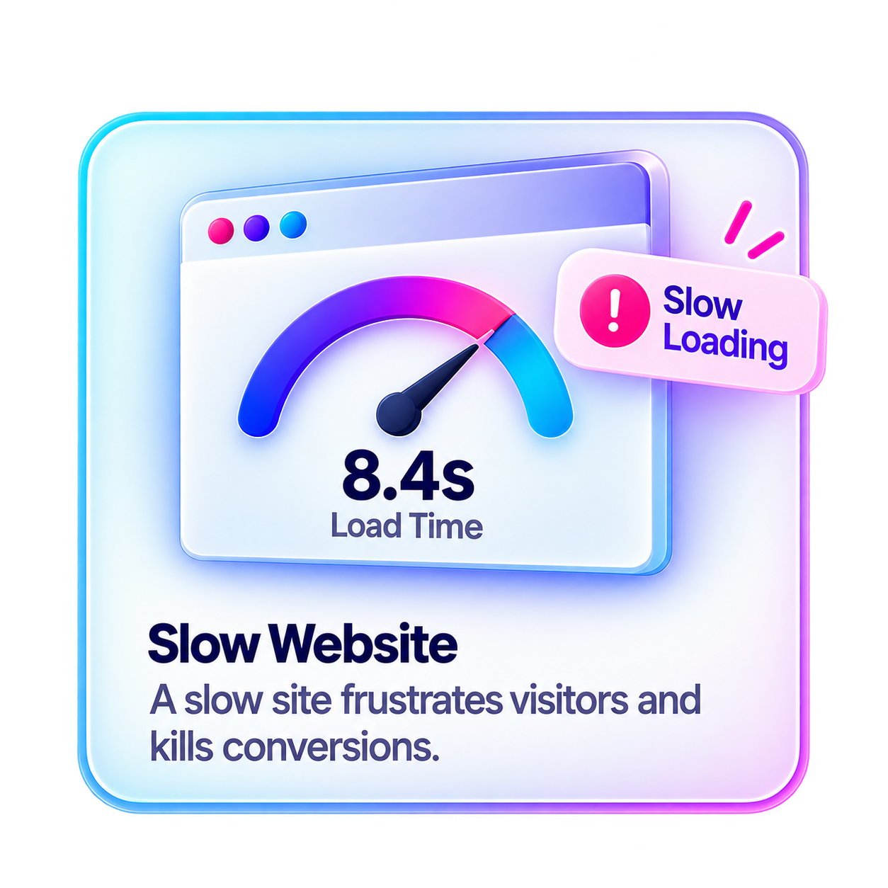Slow Website. A slow site frustrates visitors and kills conversions.